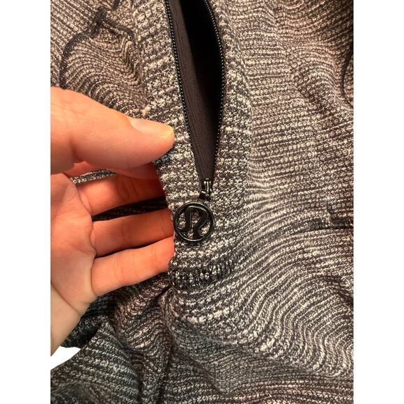LULULEMON Base Runner Half-Zip Sweater Grey and Black Herringbone Size 4 - Picture 16 of 16